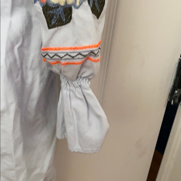 SZ M Free People Boho Mini Dress Embroidered - Picture 3 of 6